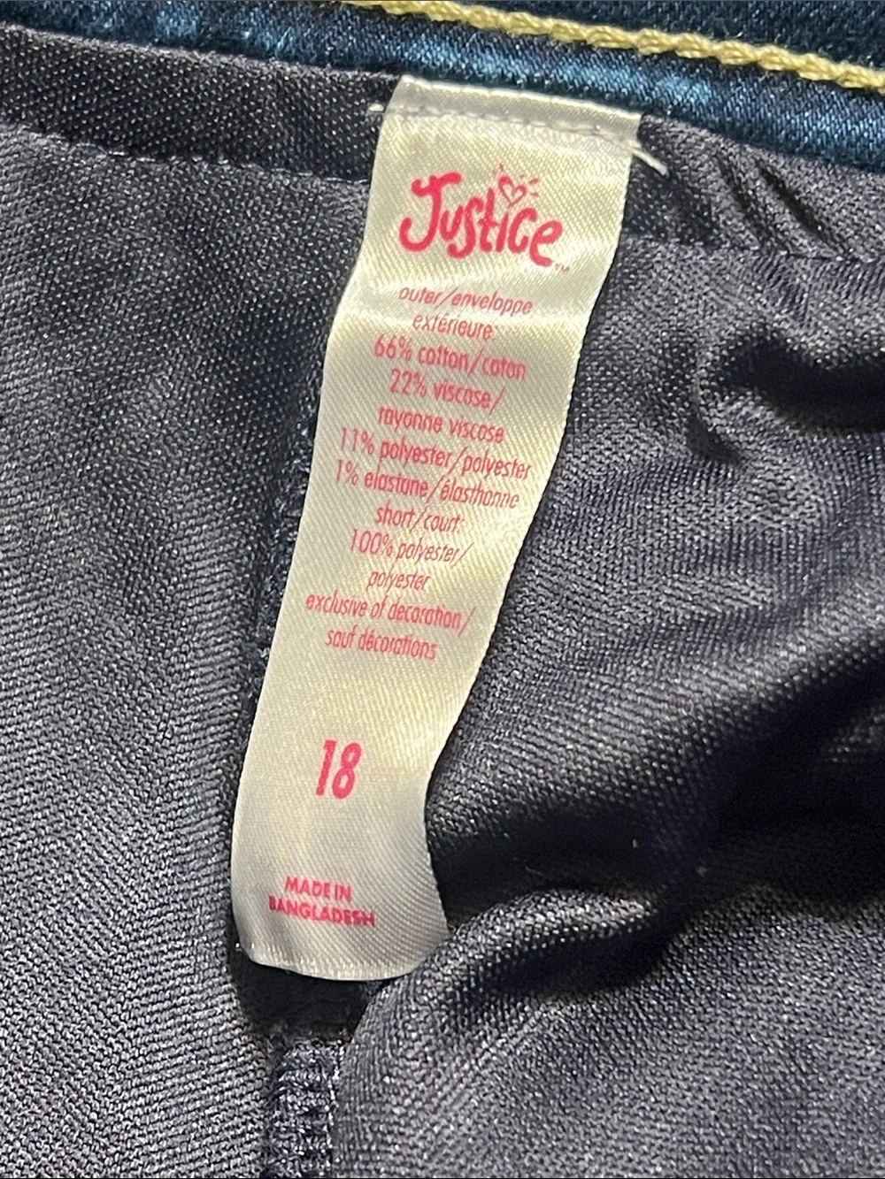 Justice Jeans High Waist Distressed Denim Skort Light Wash Button Front Size 18